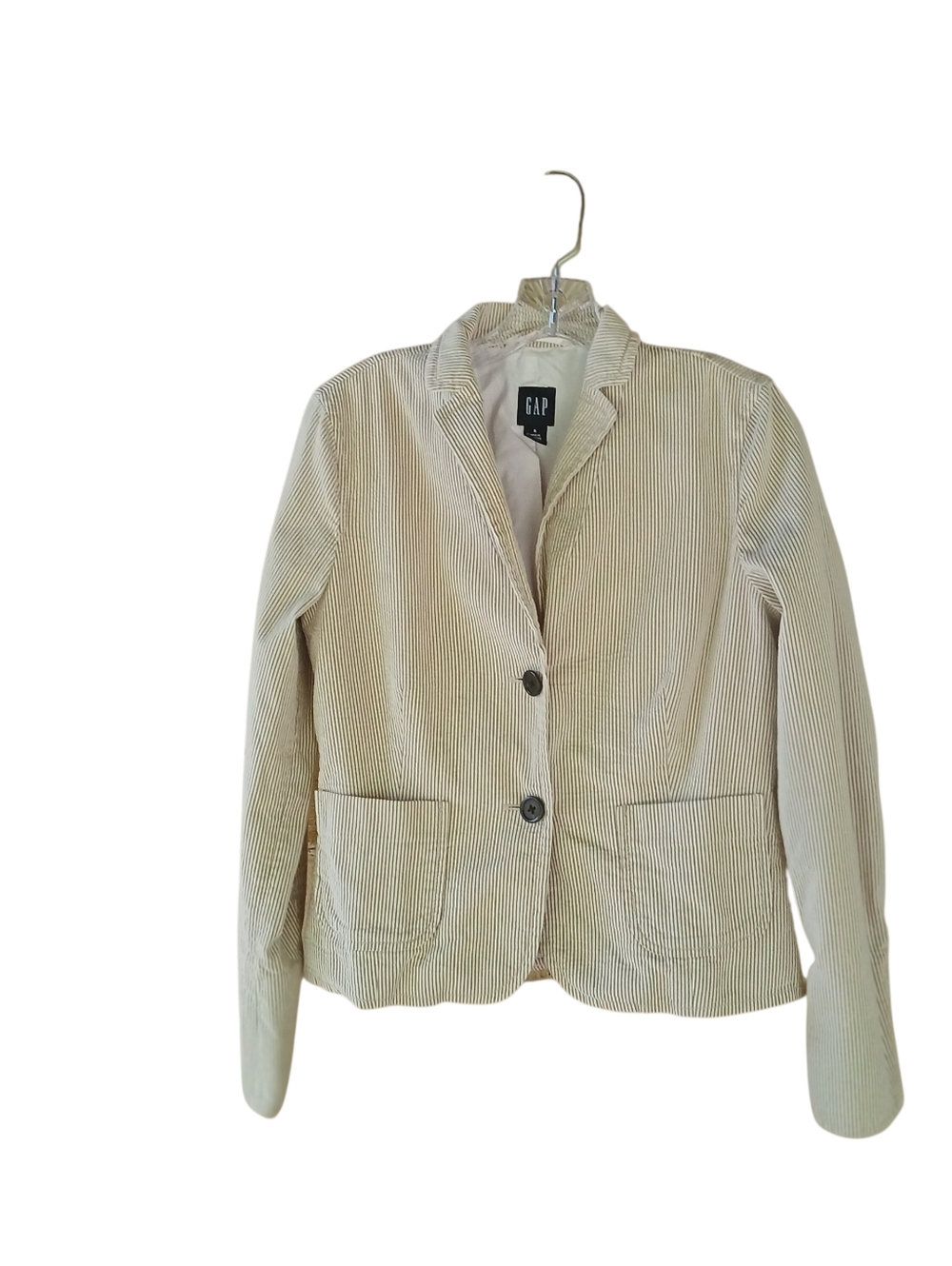 GAP Vintage Tan Striped Seersucker  Blazer  Size 6